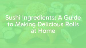 Fresh sushi ingredients on a wooden table: sushi rice, salmon, avocado, cucumber, and nori sheets, arranged neatly for homemade rolls, vibrant colors, natural lighting, realistic.