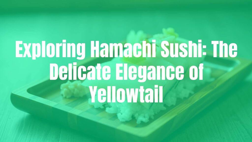 Fresh hamachi sushi on a wooden plate, delicate slices of yellowtail on rice, garnished with wasabi and pickled ginger, elegant Japanese culinary presentation, soft lighting, realistic.
