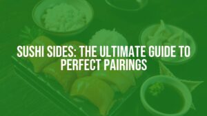 Colorful Japanese sushi platter with fresh sashimi, rice, and side dishes like miso soup and gyoza, elegant arrangement on a dark wooden table, warm lighting, realistic.