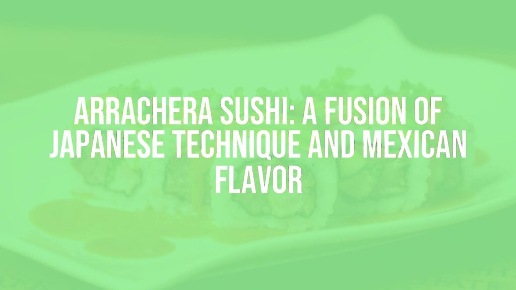 Arrachera sushi roll with grilled skirt steak, avocado, and spicy mayo, fusion of Japanese and Mexican cuisine, vibrant and appetizing, realistic food photography.