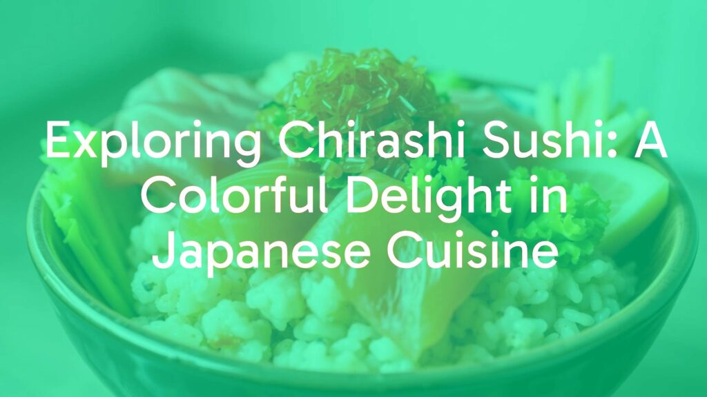 Colorful chirashi sushi bowl with fresh sashimi, vegetables, and roe on seasoned rice, vibrant and artistic presentation, Japanese cuisine style, realistic.