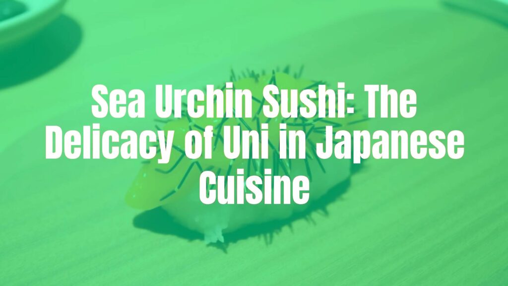 Golden sea urchin (uni) sushi on a wooden plate, fresh and glossy, with nori wrapping, minimalist Japanese style, soft lighting, appetizing.