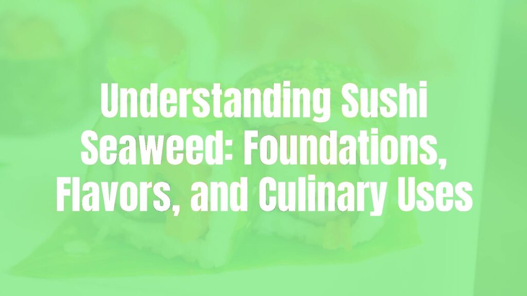 Sushi roll with nori seaweed, fresh ingredients, vibrant green nori, Japanese cuisine, appetizing.