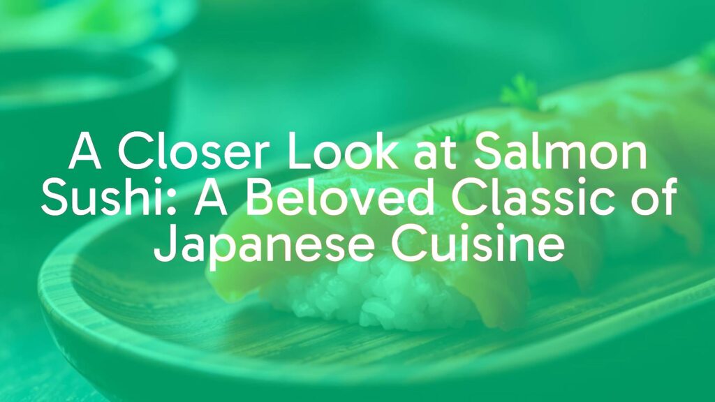 Fresh salmon sushi on a wooden plate, nigiri style, vibrant colors, soft lighting, traditional Japanese setting, realistic.